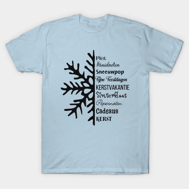 Christmas Snowflake Dutch Language T-Shirt by stressless